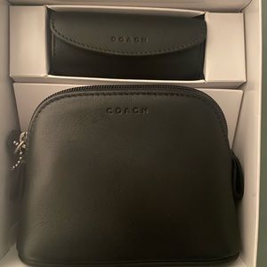 Coach leather makeup and and lipstick case